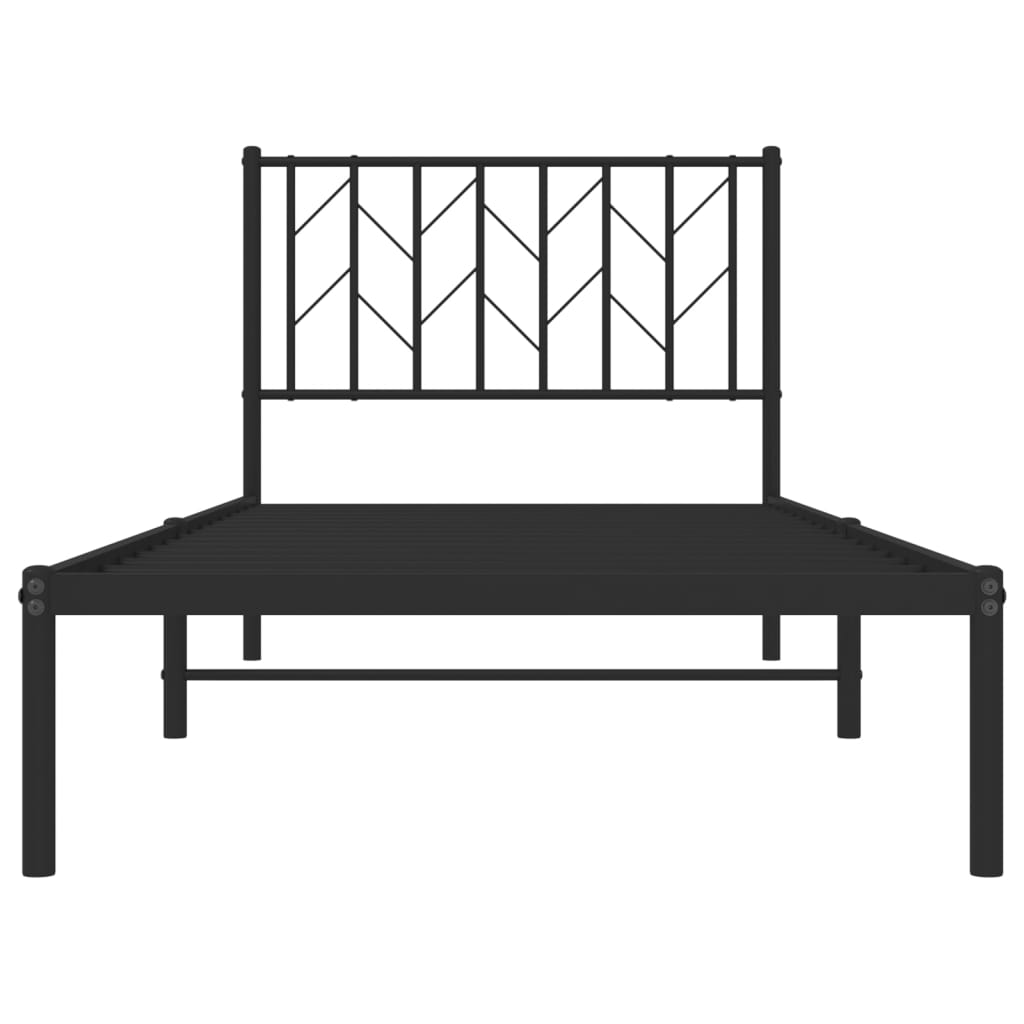 Giroletto con Testiera in Metallo Nero 90x190 cm | homemem39