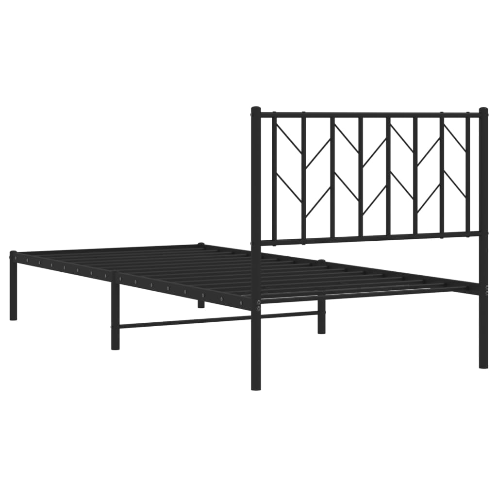 Giroletto con Testiera in Metallo Nero 90x190 cm | homemem39