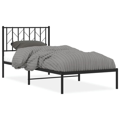 Giroletto con Testiera in Metallo Nero 90x200 cm | homemem39