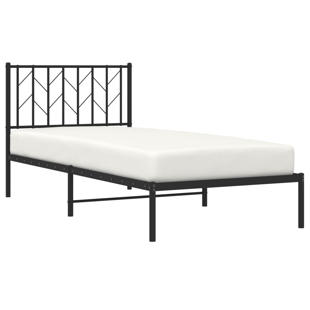Giroletto con Testiera in Metallo Nero 90x200 cm | homemem39