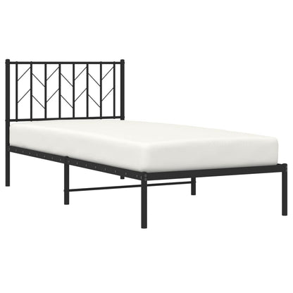 Giroletto con Testiera in Metallo Nero 90x200 cm | homemem39