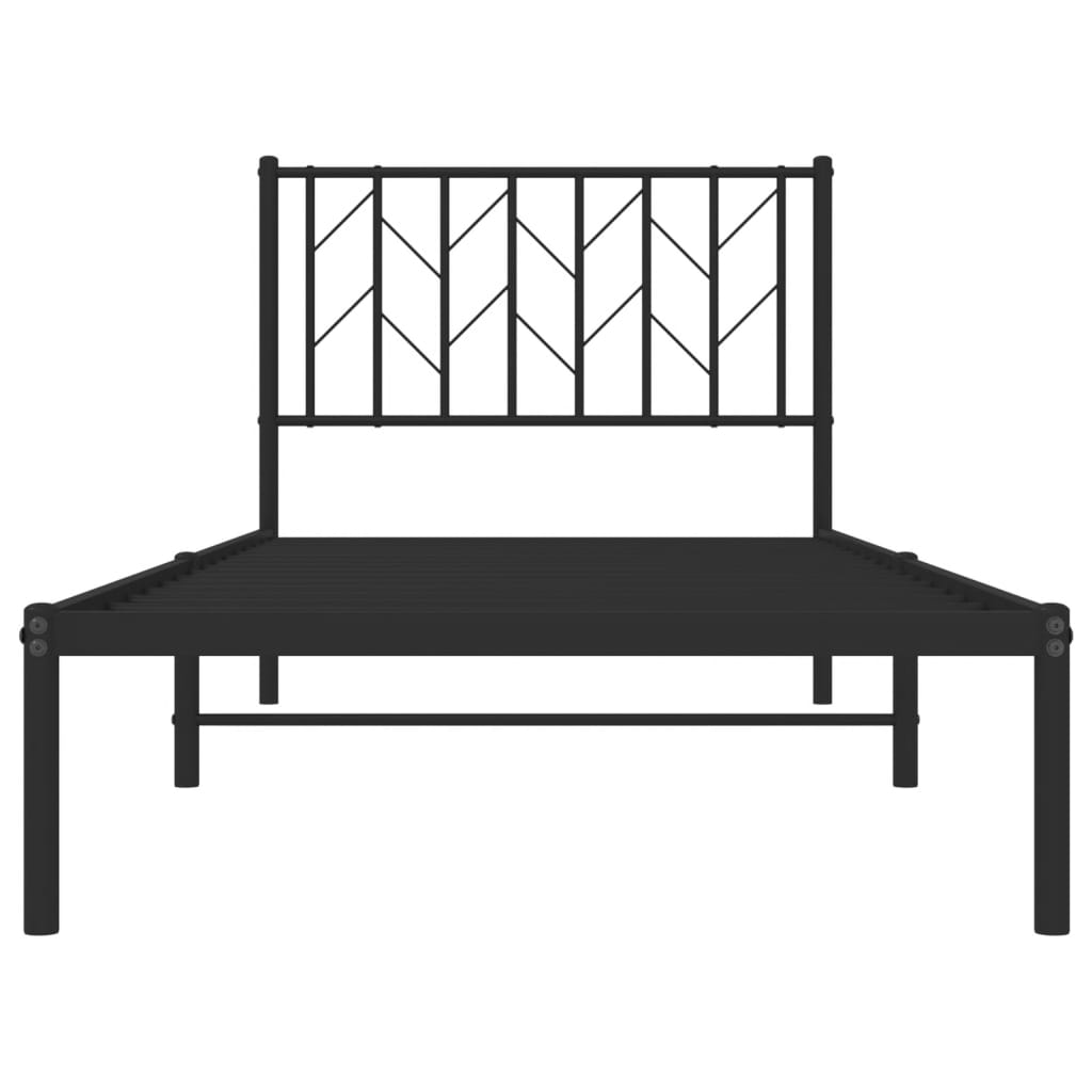 Giroletto con Testiera in Metallo Nero 90x200 cm | homemem39
