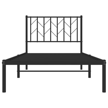 Giroletto con Testiera in Metallo Nero 90x200 cm | homemem39