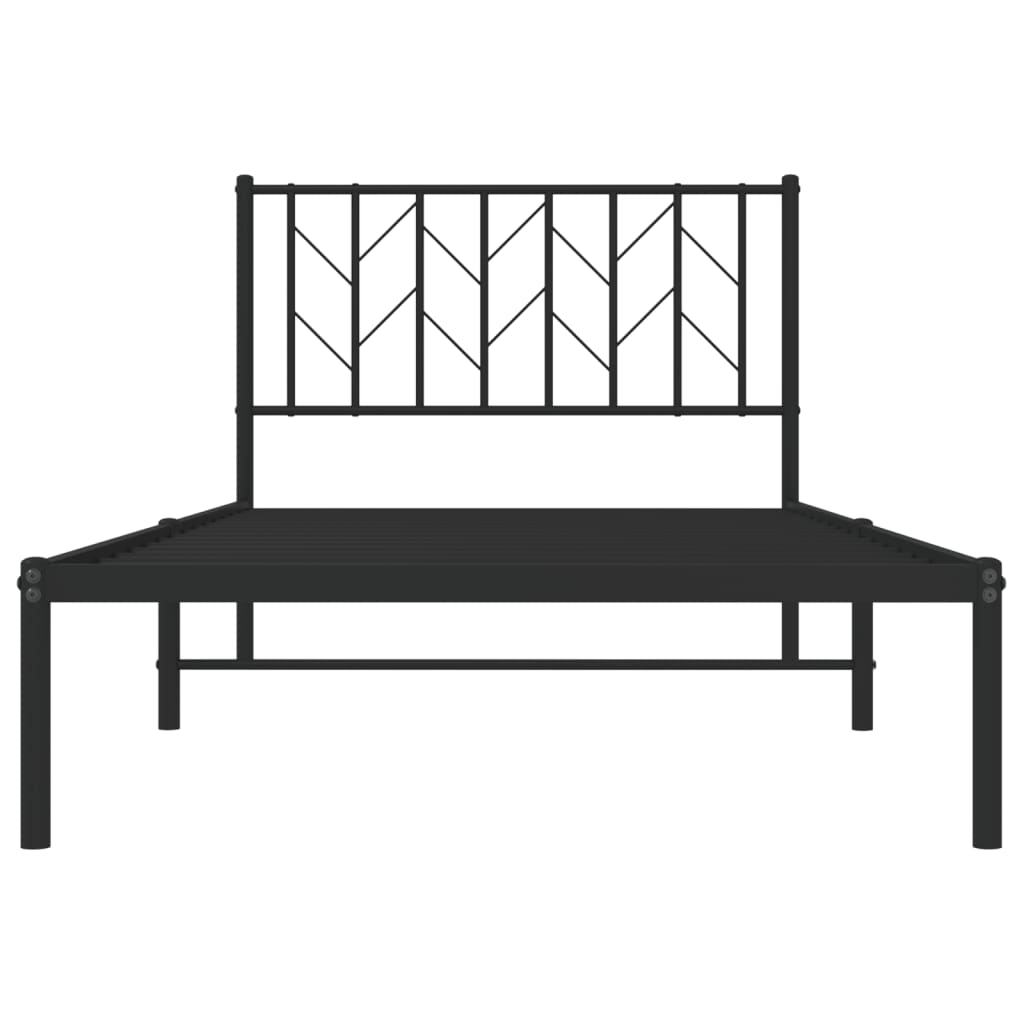 Giroletto con Testiera in Metallo Nero 100x190 cm - homemem39