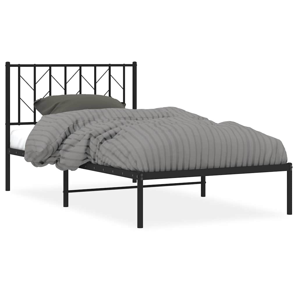 Giroletto con Testiera Metallo Nero 100x200 cm | homemem39