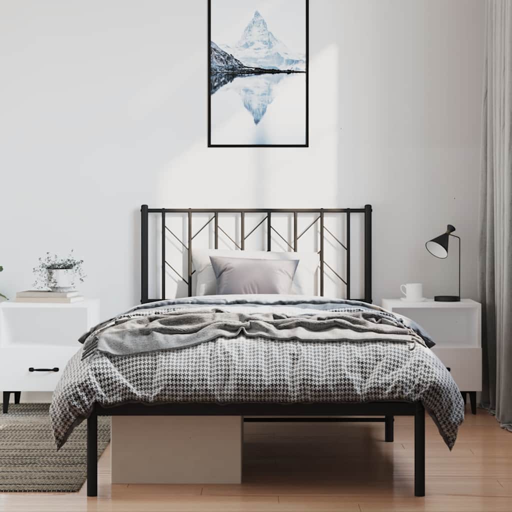 Giroletto con Testiera Metallo Nero 100x200 cm | homemem39