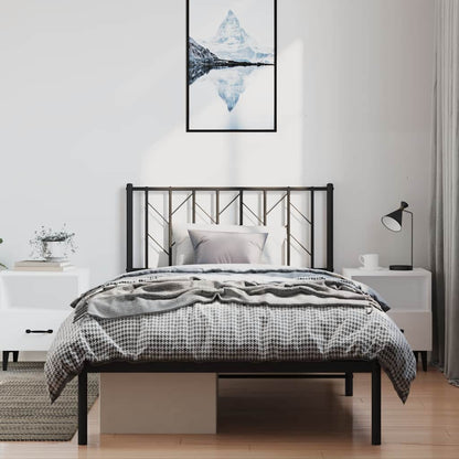 Giroletto con Testiera Metallo Nero 100x200 cm | homemem39