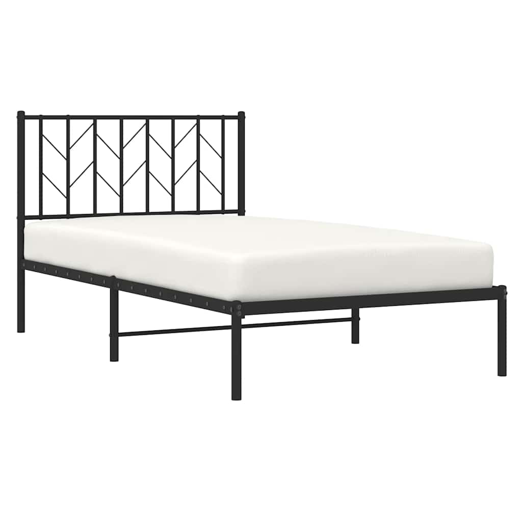 Giroletto con Testiera Metallo Nero 100x200 cm | homemem39