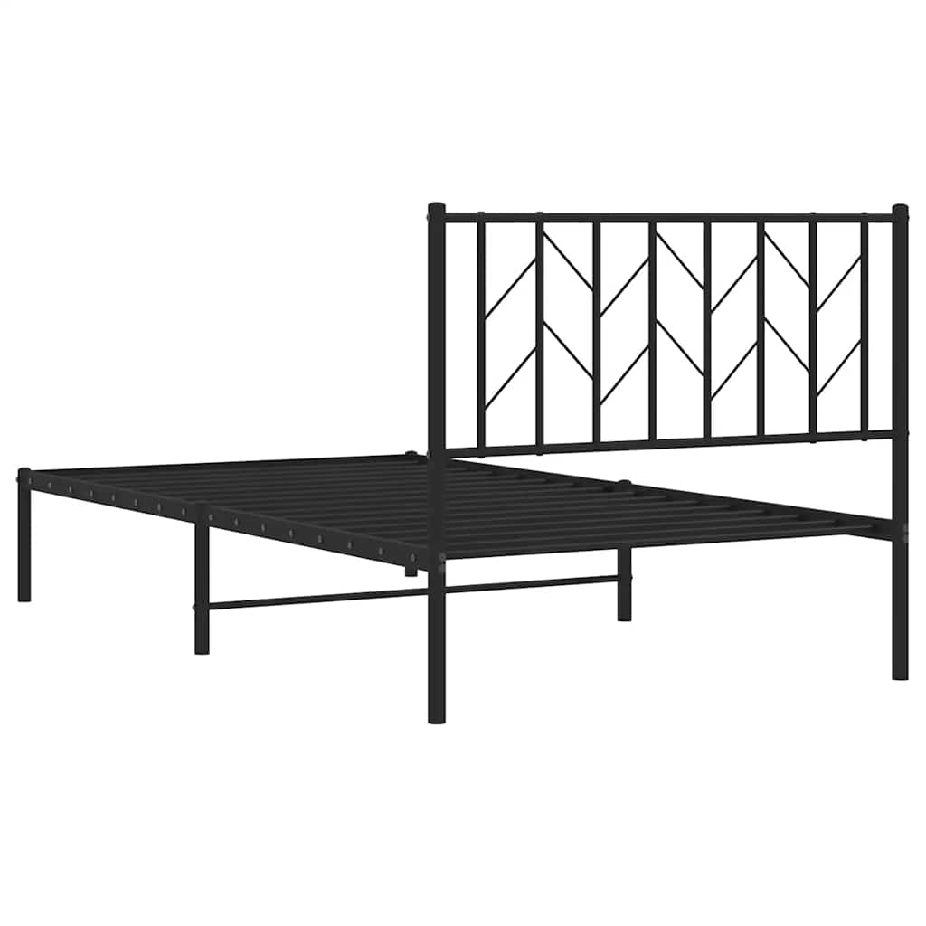 Giroletto con Testiera Metallo Nero 100x200 cm | homemem39