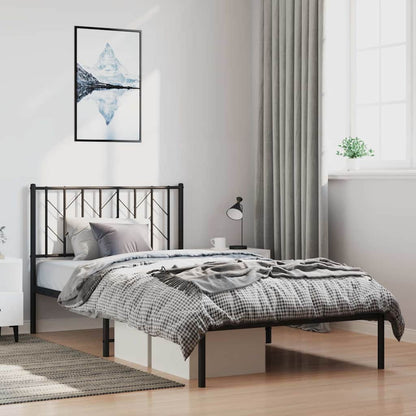 Giroletto con Testiera Metallo Nero 100x200 cm | homemem39