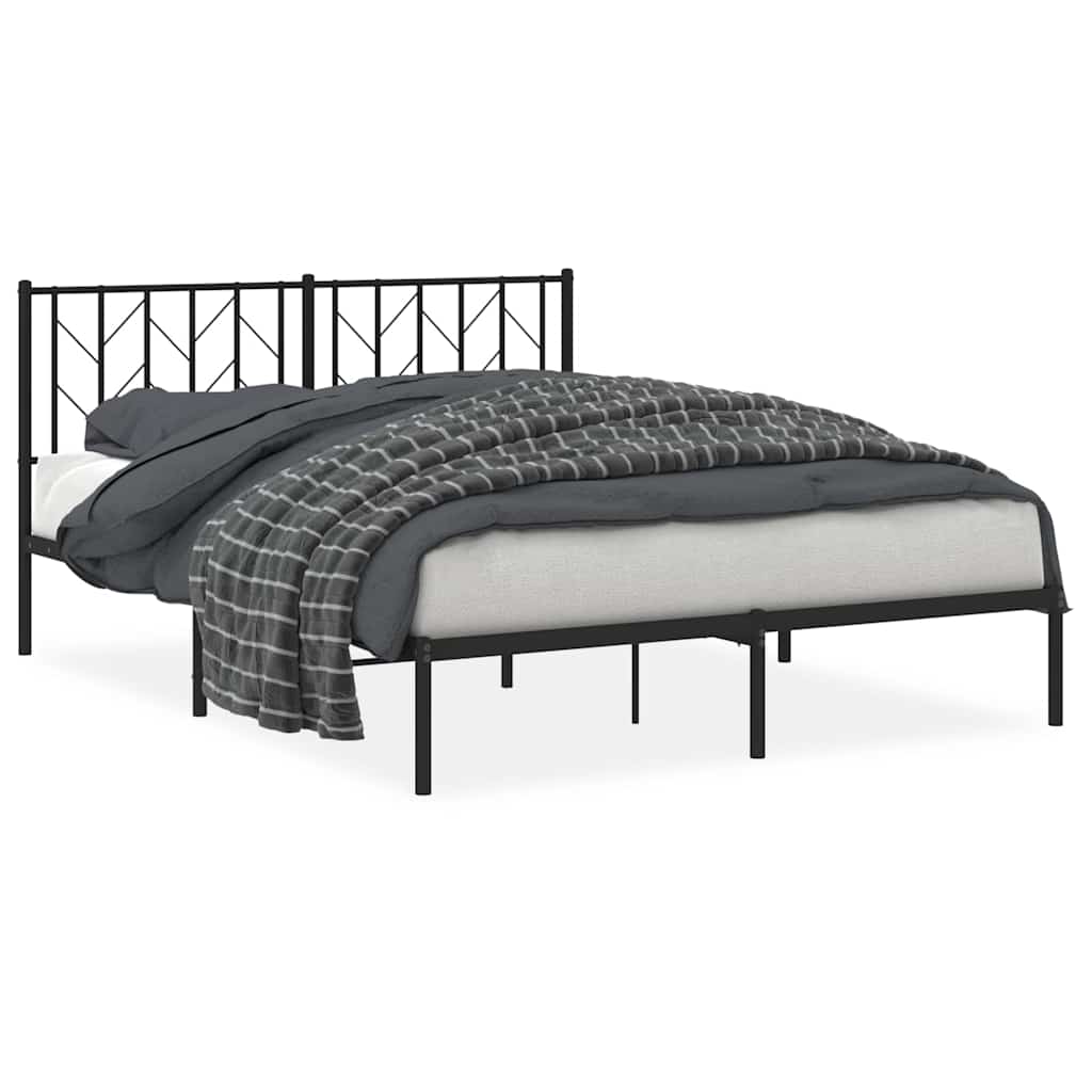 Giroletto con Testiera in Metallo Nero 150x200 cm | homemem39