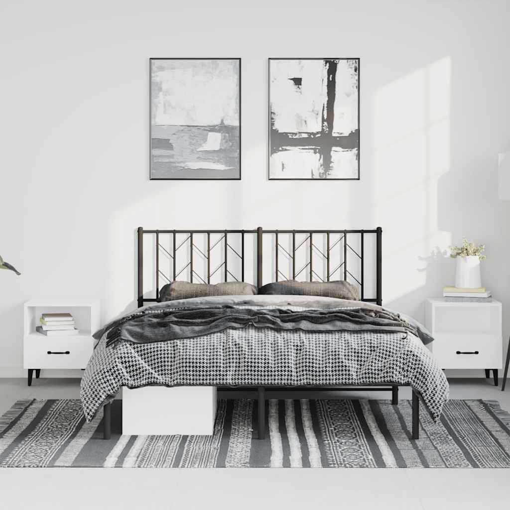 Giroletto con Testiera in Metallo Nero 150x200 cm | homemem39