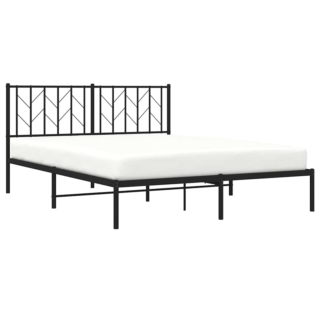 Giroletto con Testiera in Metallo Nero 150x200 cm | homemem39