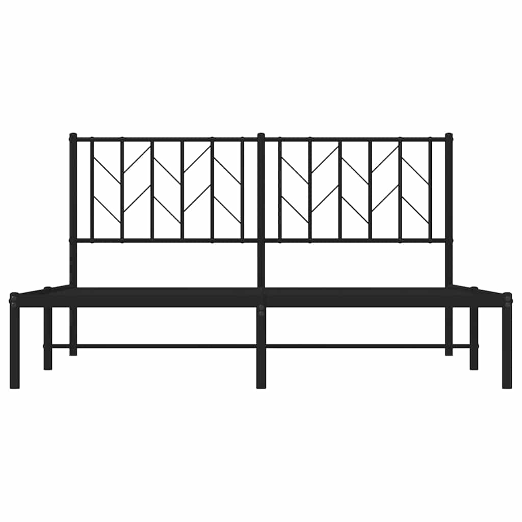 Giroletto con Testiera in Metallo Nero 150x200 cm