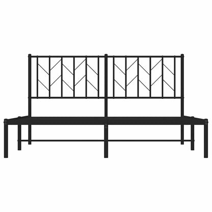Giroletto con Testiera in Metallo Nero 150x200 cm