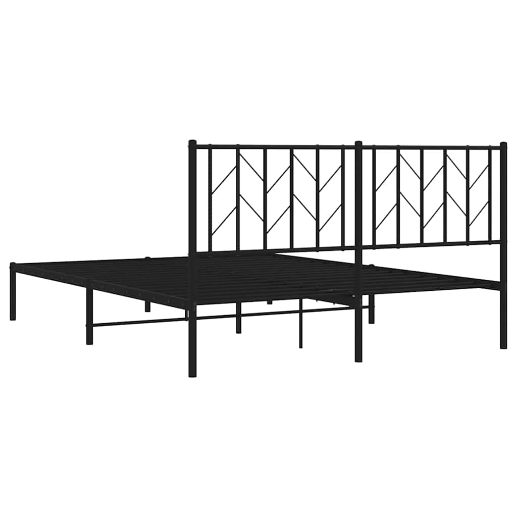 Giroletto con Testiera in Metallo Nero 150x200 cm