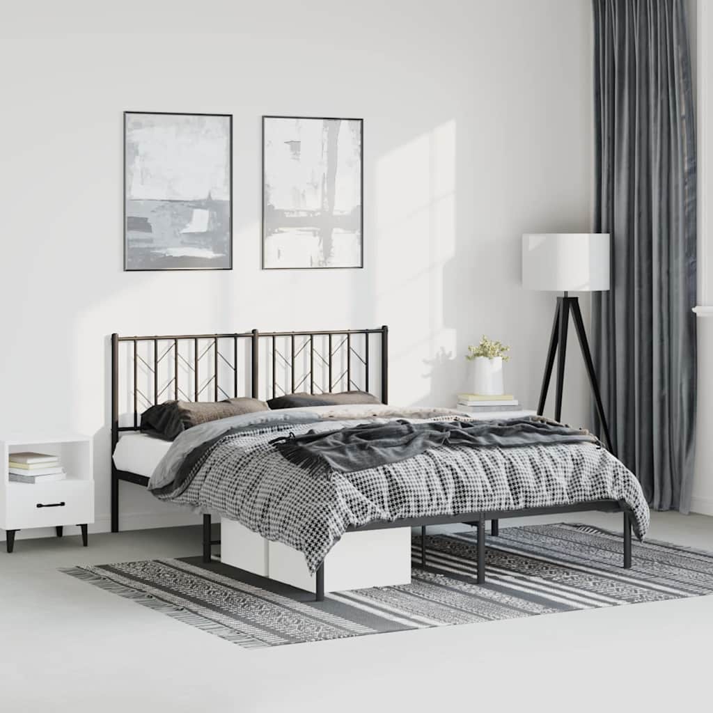 Giroletto con Testiera in Metallo Nero 150x200 cm | homemem39