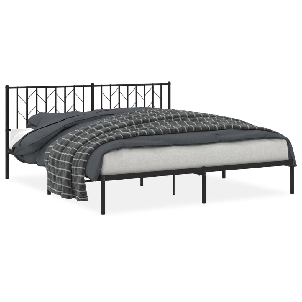 Giroletto con Testiera in Metallo Nero 183x213 cm | homemem39