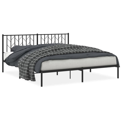 Giroletto con Testiera in Metallo Nero 183x213 cm | homemem39
