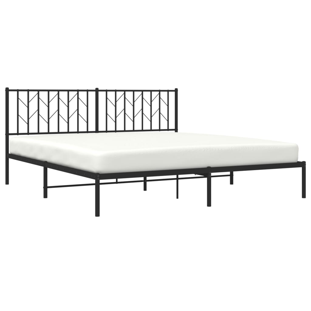 Giroletto con Testiera in Metallo Nero 183x213 cm | homemem39