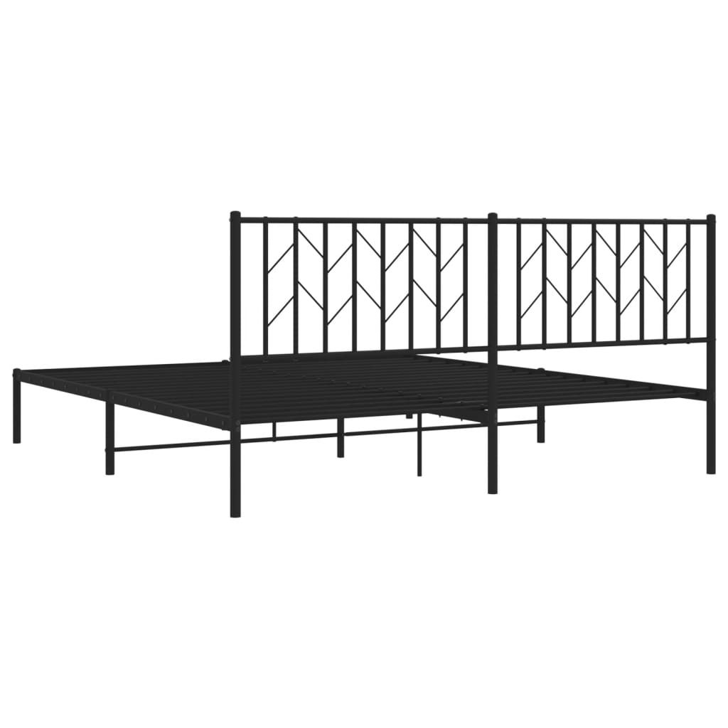 Giroletto con Testiera in Metallo Nero 183x213 cm | homemem39