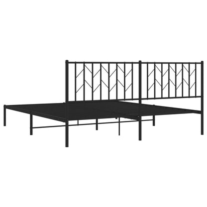 Giroletto con Testiera in Metallo Nero 183x213 cm | homemem39