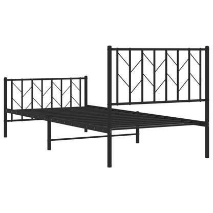 Giroletto con Testiera e Pediera Metallo Nero 90x200 cm | homemem39