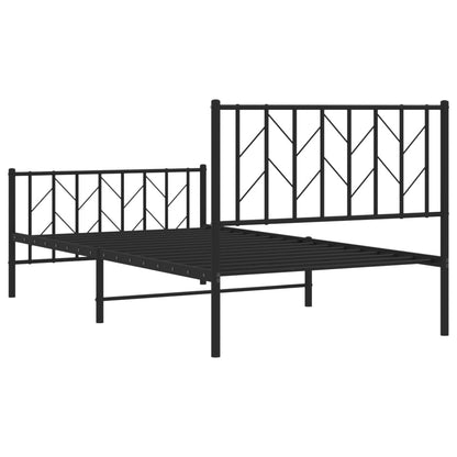 Giroletto con Testiera e Pediera Metallo Nero 100x190 cm | homemem39
