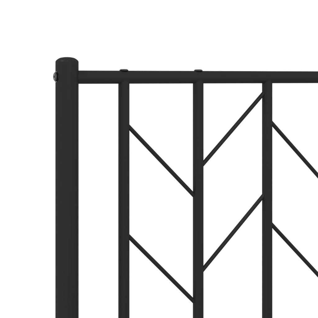 Giroletto con Testiera e Pediera Metallo Nero 100x190 cm | homemem39