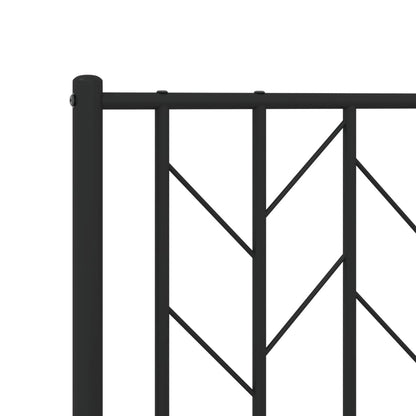 Giroletto con Testiera e Pediera Metallo Nero 100x190 cm | homemem39