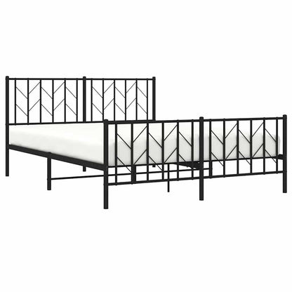 Giroletto con Testiera e Pediera Metallo Nero 150x200 cm | homemem39