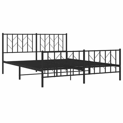 Giroletto senza Materaso con Pediera in Metallo Nero 160x200 cm