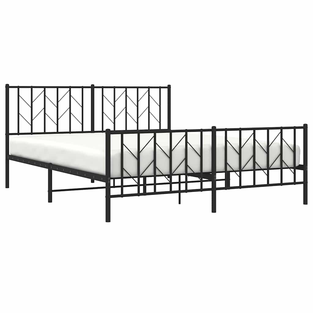 Giroletto senza Materaso con Pediera in Metallo Nero 160x200 cm
