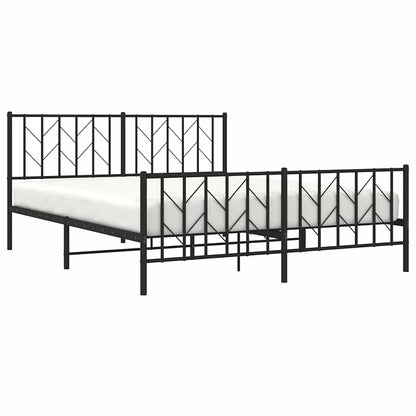 Giroletto senza Materaso con Pediera in Metallo Nero 160x200 cm