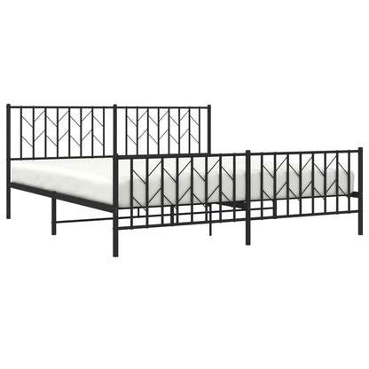 Giroletto con Testiera e Pediera Metallo Nero 183x213 cm | homemem39