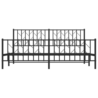 Giroletto con Testiera e Pediera Metallo Nero 183x213 cm | homemem39