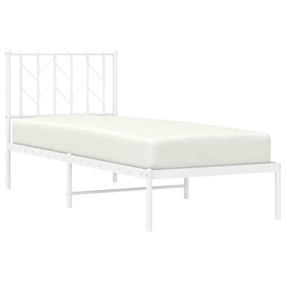Giroletto senza Materaso con Testiera Metallo Bianco 75x190 cm | homemem39