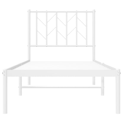 Giroletto senza Materaso con Testiera Metallo Bianco 75x190 cm | homemem39