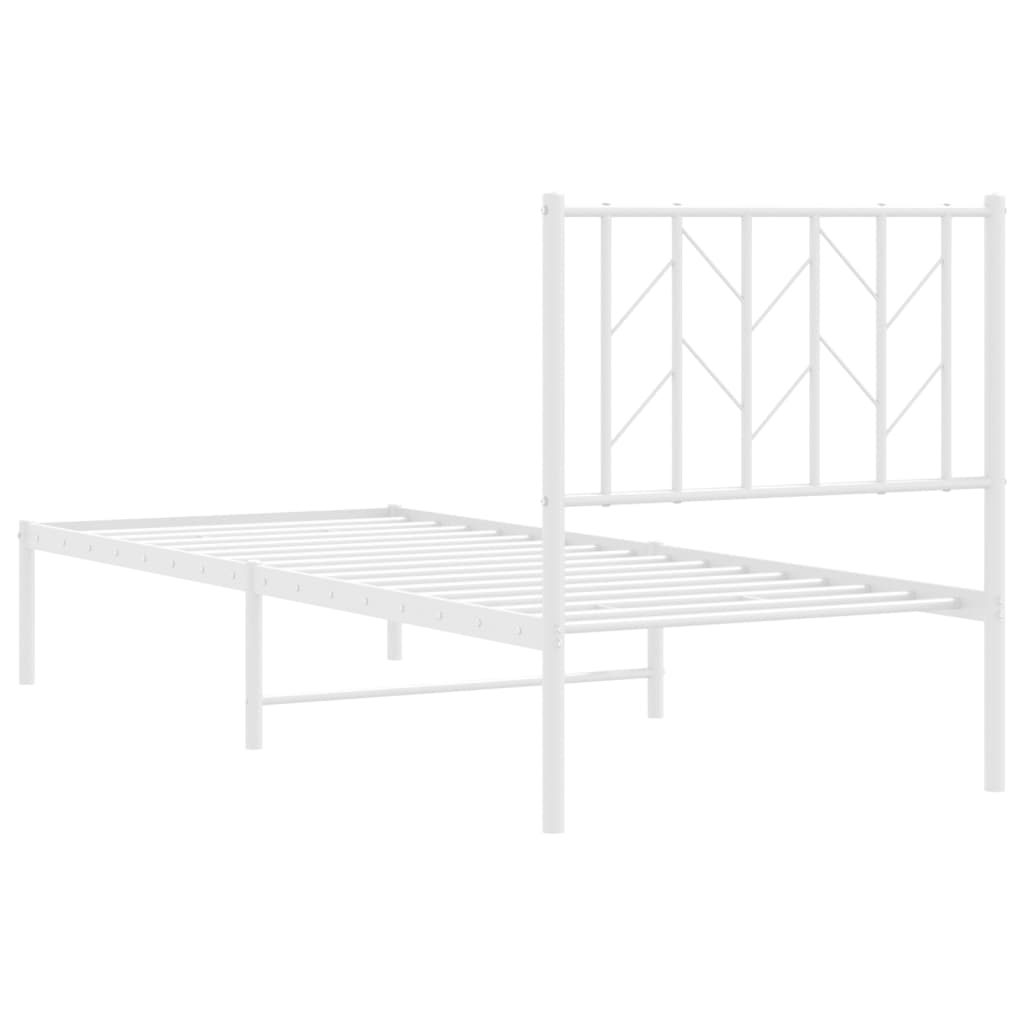 Giroletto senza Materaso con Testiera Metallo Bianco 75x190 cm