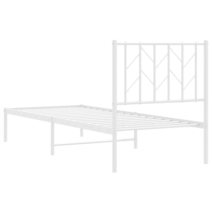 Giroletto senza Materaso con Testiera Metallo Bianco 75x190 cm