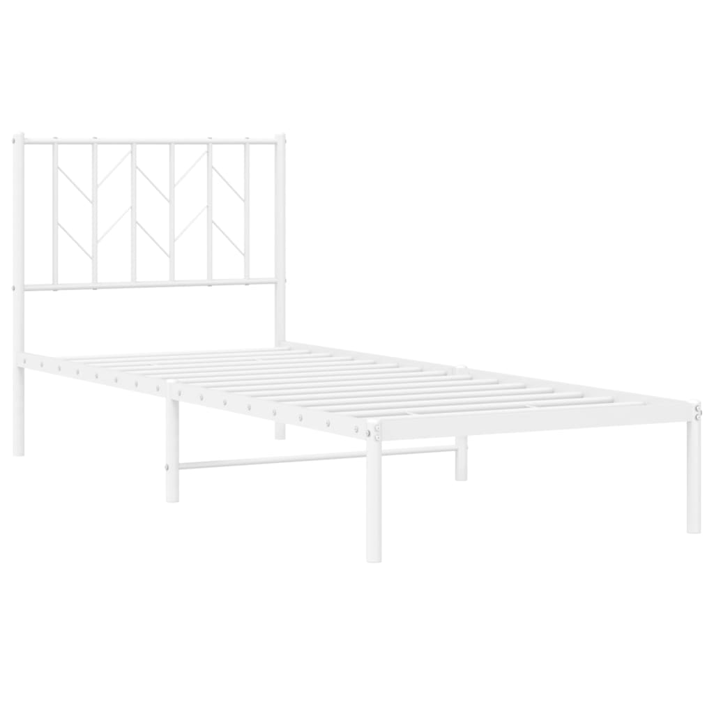 Giroletto con Testiera Metallo Bianco 80x200 cm