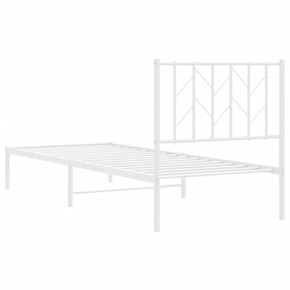 Giroletto con Testiera Metallo Bianco 80x200 cm