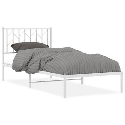 Giroletto con Testiera Metallo Bianco 90x190 cm | homemem39