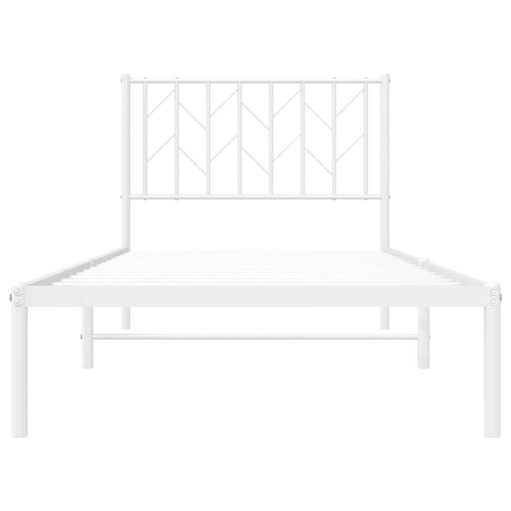 Giroletto con Testiera Metallo Bianco 90x190 cm | homemem39