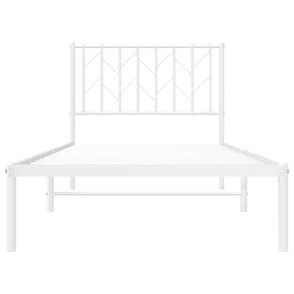 Giroletto con Testiera Metallo Bianco 90x190 cm | homemem39