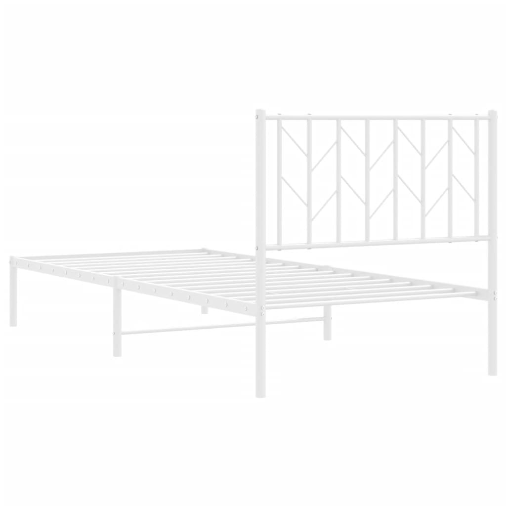 Giroletto con Testiera Metallo Bianco 90x190 cm | homemem39