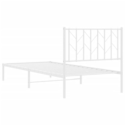 Giroletto con Testiera Metallo Bianco 90x190 cm | homemem39