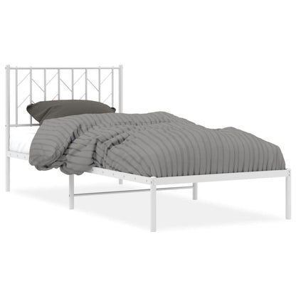 Giroletto con Testiera Metallo Bianco 90x200 cm | homemem39