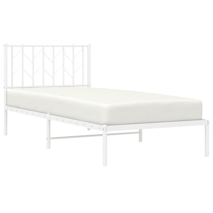 Giroletto con Testiera Metallo Bianco 90x200 cm | homemem39