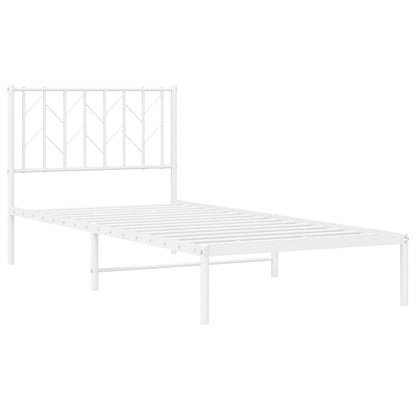 Giroletto con Testiera Metallo Bianco 90x200 cm